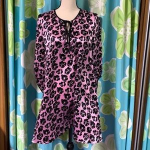 Juicy Couture Silk Pink & Black Floral Dress